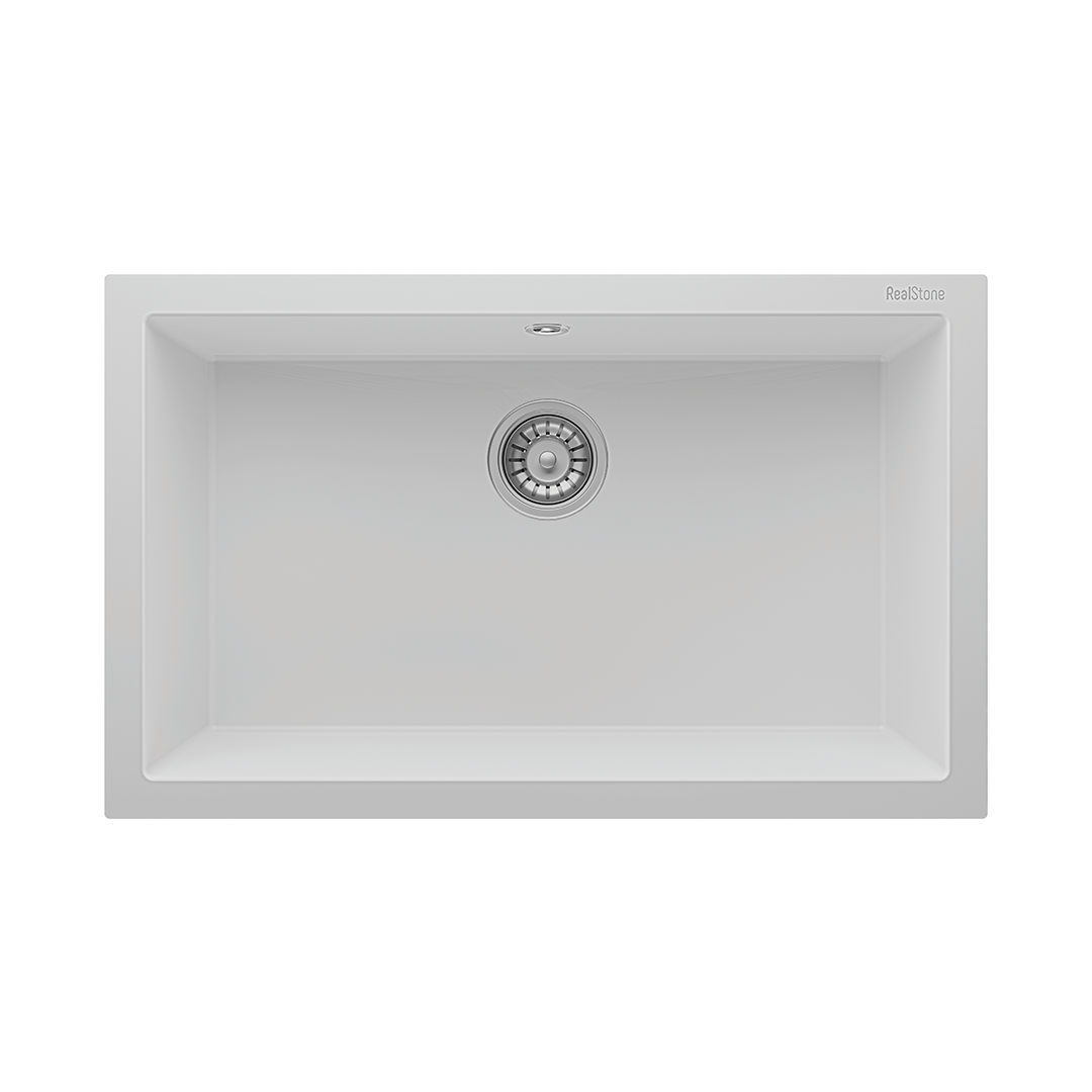 RealStone K013 Gordion 77 Tezgah Altı Granit Eviye Beyaz