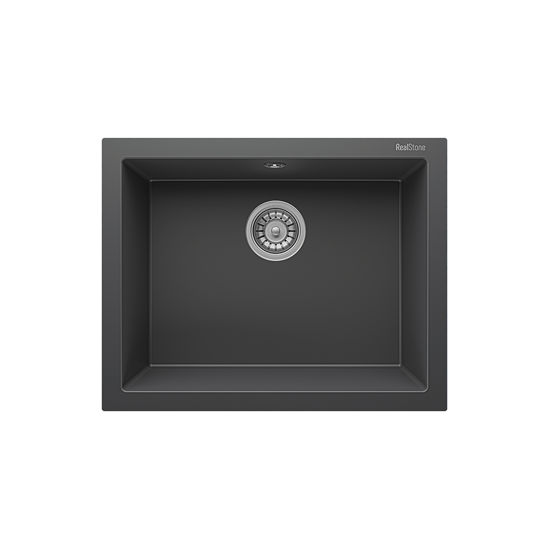 RealStone K012 Gordion 60 Tezgah Altı Granit Eviye Antrasit