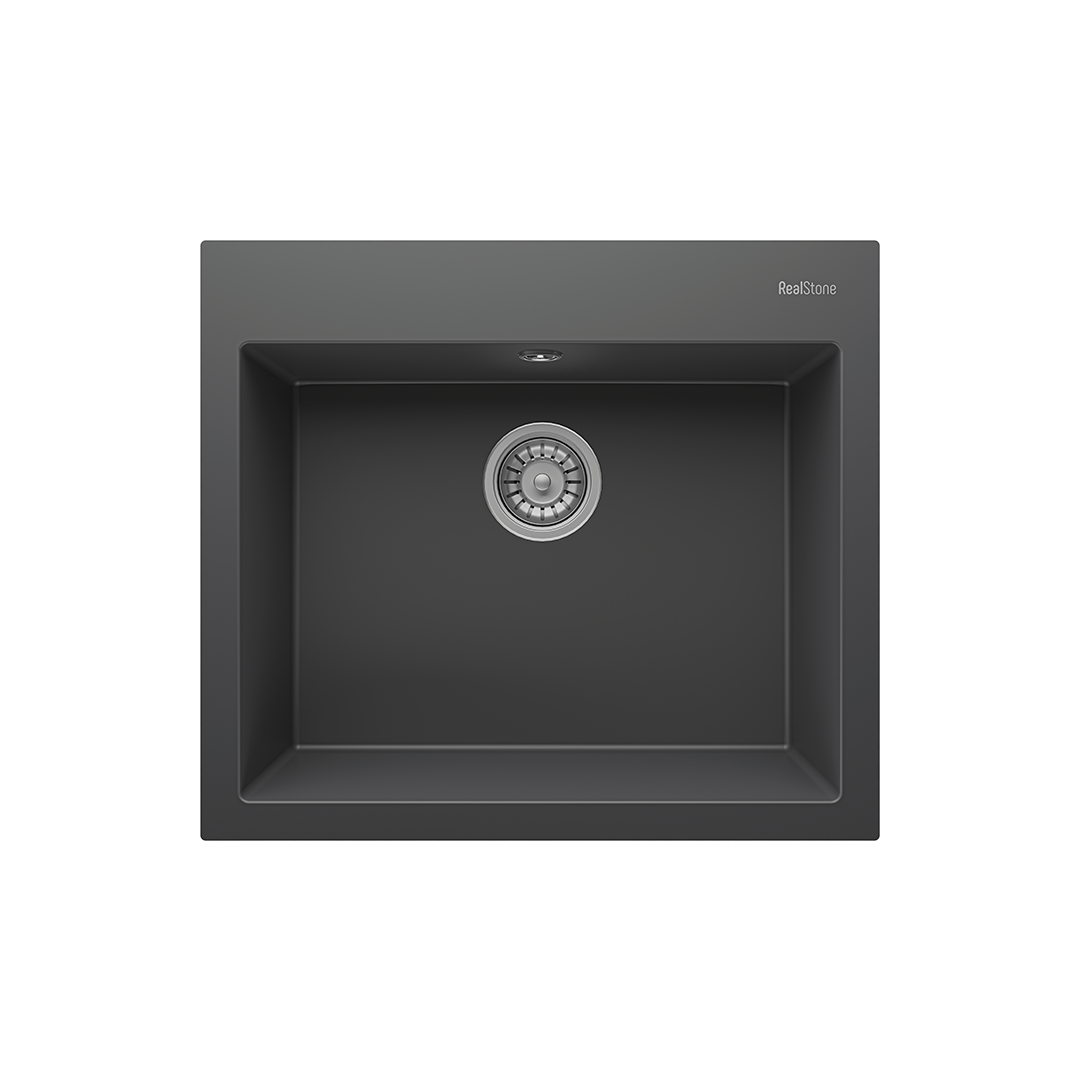 RealStone K002 Didyma 60 Tezgah Üstü Granit Eviye Antrasit