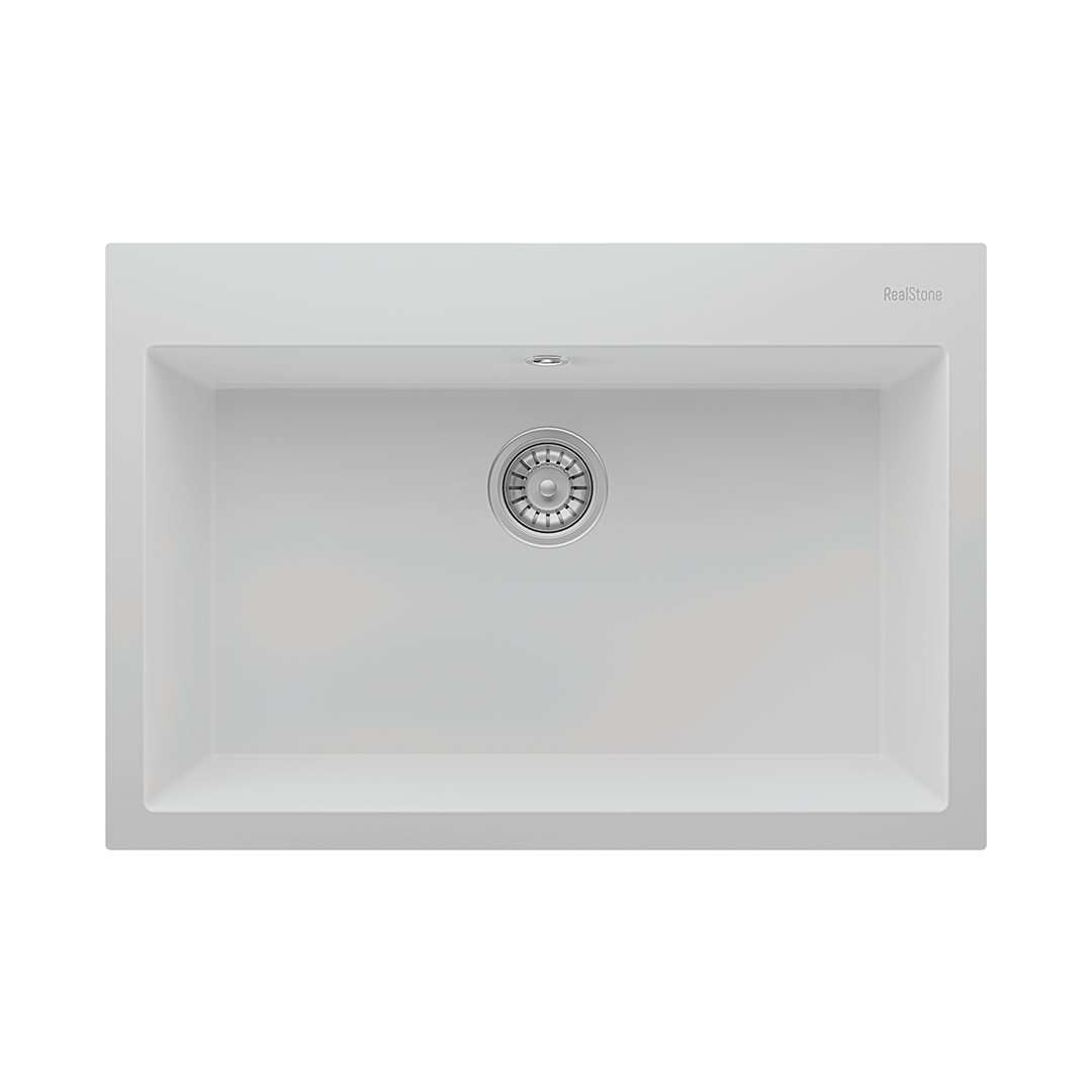 RealStone K003 Didyma 77 Tezgah Üstü Granit Eviye Beyaz