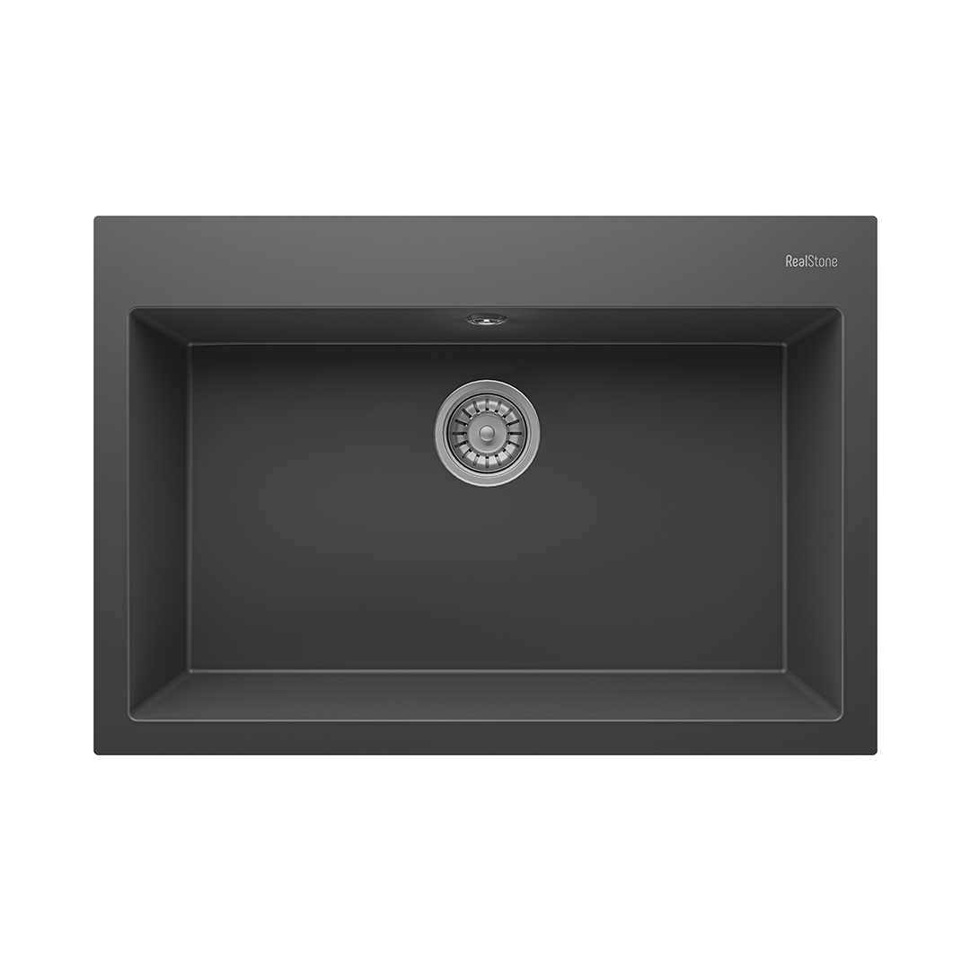 RealStone K003 Didyma 77 Tezgah Üstü Granit Eviye Antrasit