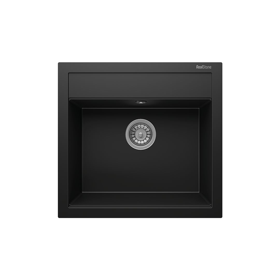 RealStone K004 Olympos 56 Tezgah Üstü Granit Eviye Siyah