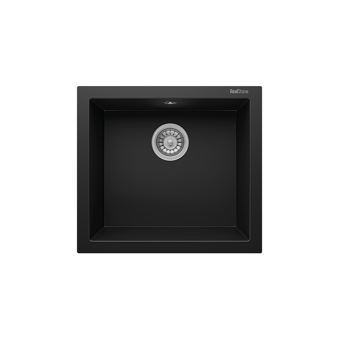 RealStone K005 Gordion 52 Tezgah Altı Granit Eviye Siyah