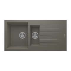RealStone P005 Troya 100 1.5 Gözlü Damlalıklı Granit Eviye Gri