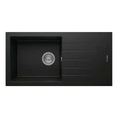 RealStone P011 Assos 86 XL Tek Gözlü Damlalıklı Granit Eviye Siyah