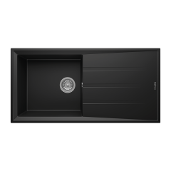 RealStone P012 Efes 100 Tek Gözlü Damlalıklı Granit Eviye Siyah