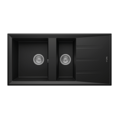 RealStone P013 Salda 100 1.5 Gözlü Damlalıklı Granit Eviye Siyah