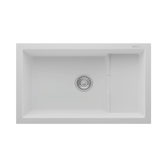 RealStone P017 Patara 1.5 Gözlü Damlalıksız Granit Eviye Beyaz