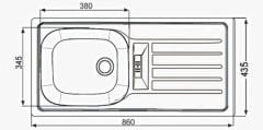 Artenova Tek Hazneli Damlalıklı Eviye - AE 8650 T