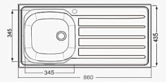 Artenova Tek Hazneli Damlalıklı Eviye - AE 8650