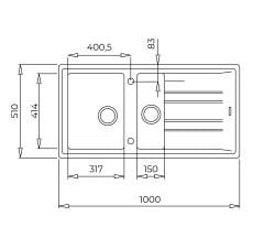 TEKA Stone 60 B-TG 1,5 Hazneli Damlalıklı Granit Eviye 50cm x 100cm