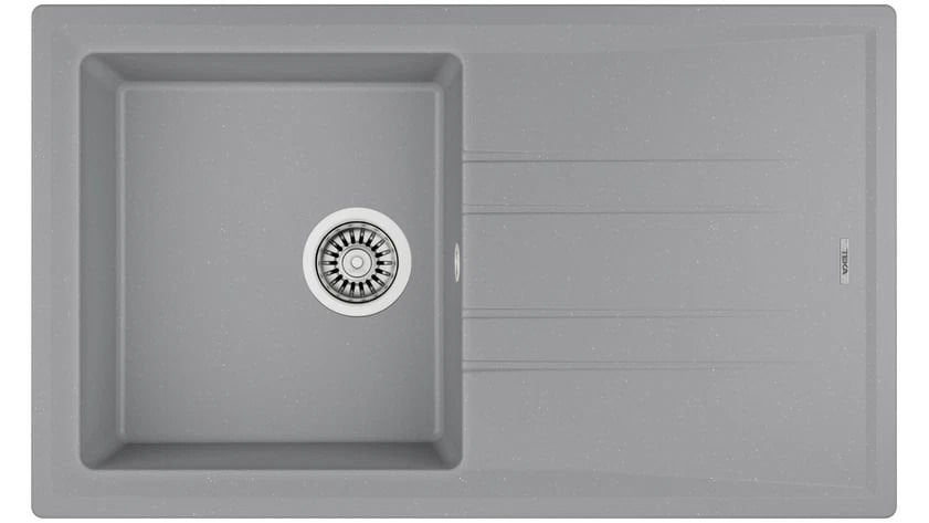 TEKA Stone 50 B-TG Tek Hazneli Damlalıklı Granit Eviye 50cm x 86cm Gri